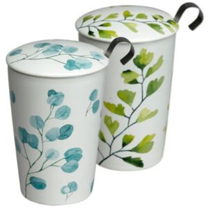 Taza trees, porcelana 0,35 l. filtro tapa, 2 mod.