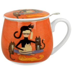 Taza cindy, porcelana 0,40 l. filtro y tapa